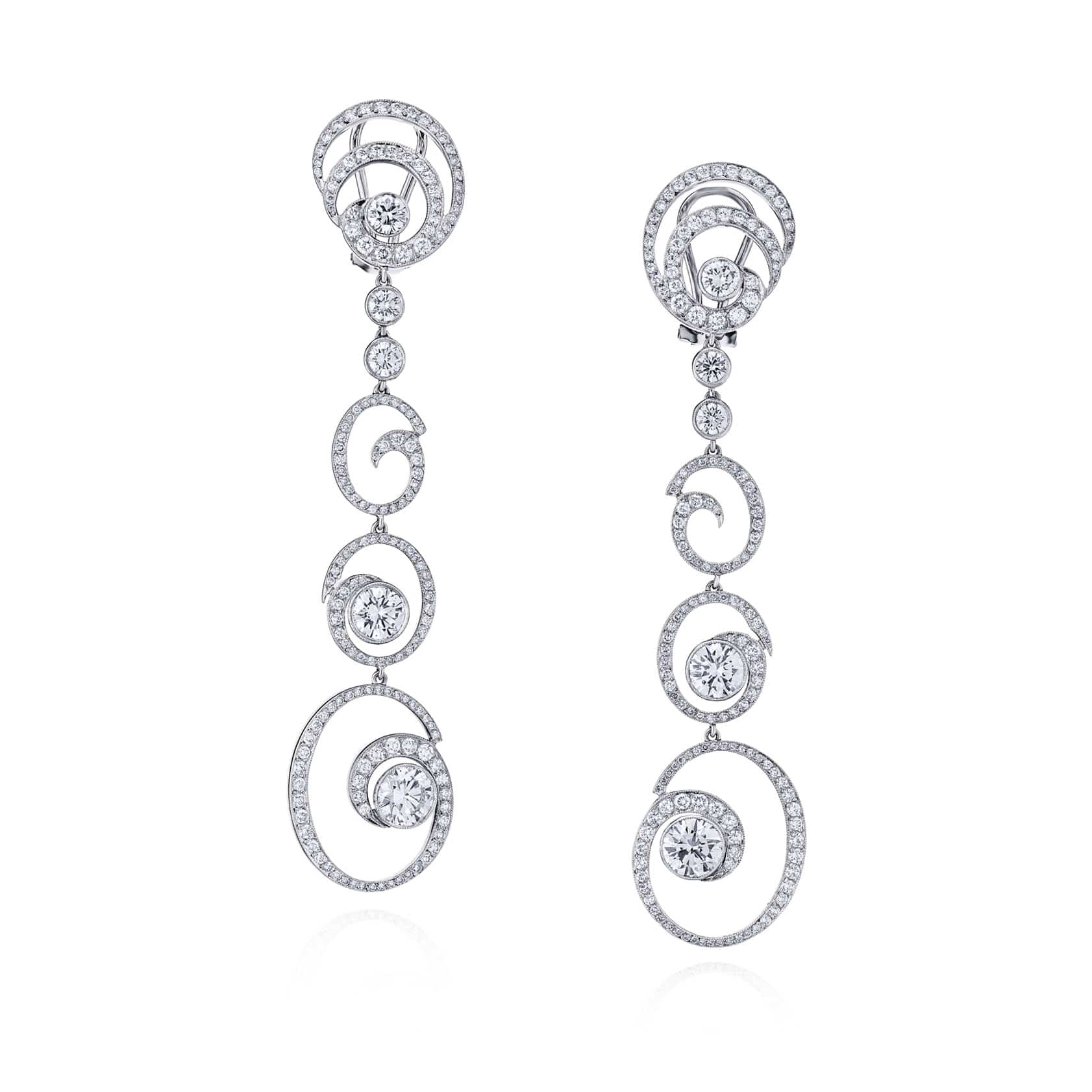 Swirl Design Diamond EarringsMain
